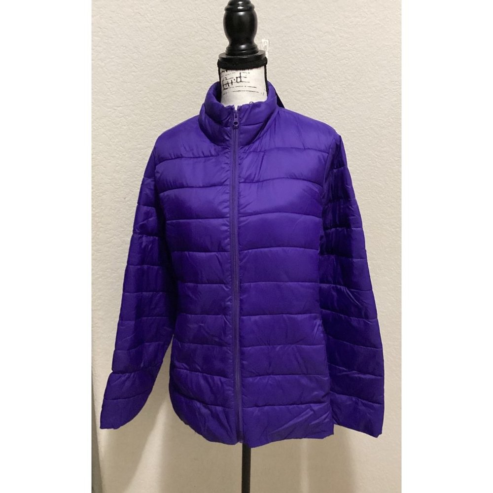 A.n.a. Purple Womens Lightweight Quilted Puffer Jacket Size XL